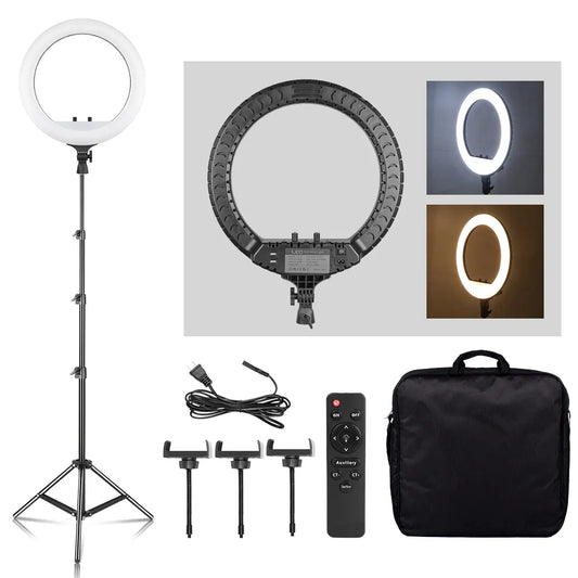 "ProIlluminate 18-Inch LED Ring Light with Knob Control and Tripod Stand – Elevate Your Selfies and Videos with Professional Lighting"